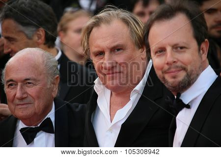 CANNES, FRANCE - MAY 18: Gerard Depardieu attends 'The Homesman' premiere during the 67th Annual Cannes Film Festival on May 18, 2014 in Cannes, France.