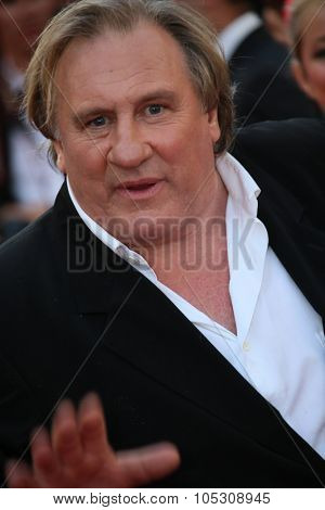 CANNES, FRANCE - MAY 18: Gerard Depardieu attends 'The Homesman' premiere during the 67th Annual Cannes Film Festival on May 18, 2014 in Cannes, France.