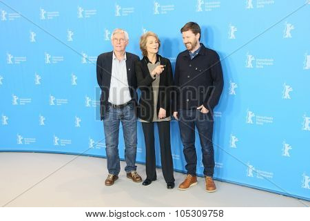 BERLIN, GERMANY - FEBRUARY 06: Tom Courtenay, Charlotte Rampling, Andrew Haigh attend the '45 Years' photocall during the 65th Film Festival at Hyatt Hotel on February 6, 2015 in Berlin, Germany. 