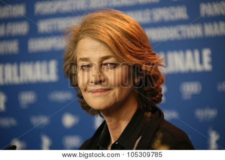 BERLIN, GERMANY - FEBRUARY 06: Charlotte Rampling attends the '45 Years'  press conference during the 65th Berlinale Film Festival at Grand Hyatt Hotel on February 6, 2015 in Berlin, Germany
