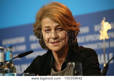 BERLIN, GERMANY - FEBRUARY 06: Charlotte Rampling attends the '45 Years'  press conference during the 65th Berlinale Film Festival at Grand Hyatt Hotel on February 6, 2015 in Berlin, Germany