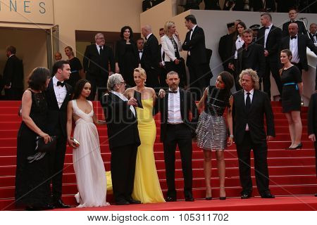 Charlize Theron, Sean Penn attend the 'Mad Max : Fury Road' Premiere during the 68th annual Cannes Film Festival on May 14, 2015 in Cannes, France.