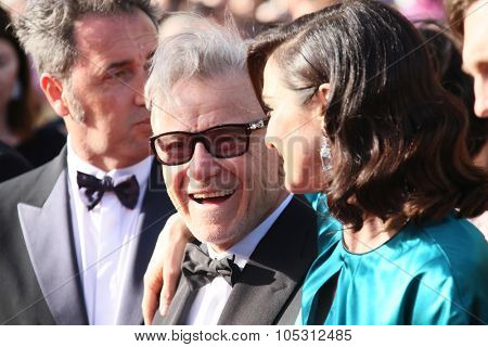 CANNES, FRANCE - MAY 20, 2015: Harvey Keitel attends the 'Youth' Premiere during the 68th annual Cannes Film Festival on May 20, 2015 in Cannes, France.
