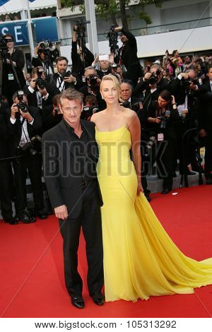 Charlize Theron, Sean Penn attend the 'Mad Max : Fury Road' Premiere during the 68th annual Cannes Film Festival on May 14, 2015 in Cannes, France.
