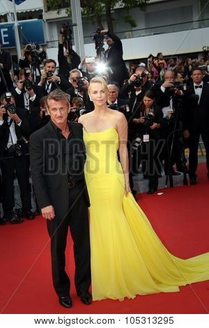 Charlize Theron, Sean Penn attend the 'Mad Max : Fury Road' Premiere during the 68th annual Cannes Film Festival on May 14, 2015 in Cannes, France.
