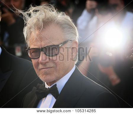 CANNES, FRANCE - MAY 20, 2015: Harvey Keitel   attends the 'Youth' Premiere during the 68th annual Cannes Film Festival on May 20, 2015 in Cannes, France.