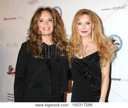 LOS ANGELES - OCT 17:  Catherine Bach, Rebecca Holden at the  LAPD Eagle & Badge Foundation Gala at the Century Plaza Hotel on October 17, 2015 in Century City, CA