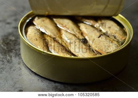 Can With Smoked Baltic Sprats.