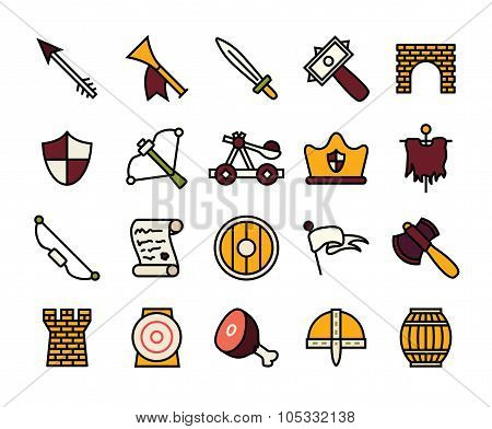 Outline icons thin flat design, modern line stroke style