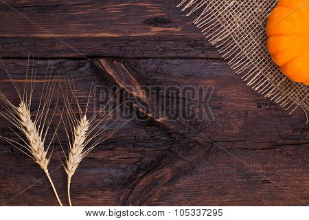 Pumpkin On A Wooden Table