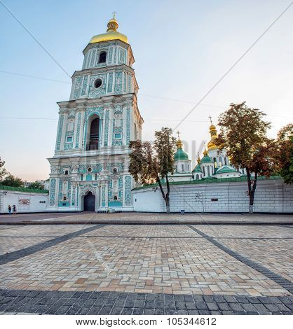The Bell Tower Of Saint Sophia Cathedral In The Center Of Kiev, Ukraine. It Is One Of The Most Visit