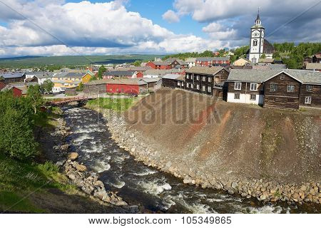 View to the copper mines town of Roros in Roros, Norway.