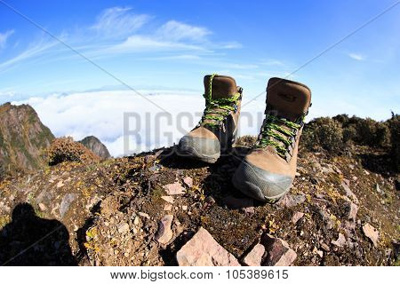 Hiking To Beautiful Mountain Peak