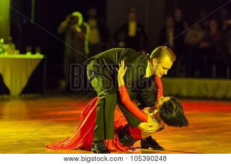 Minsk, Belarus - September 26, 2015: Artem Kazyra And Anastasiya Veslova Perform Vip Show Case Dance