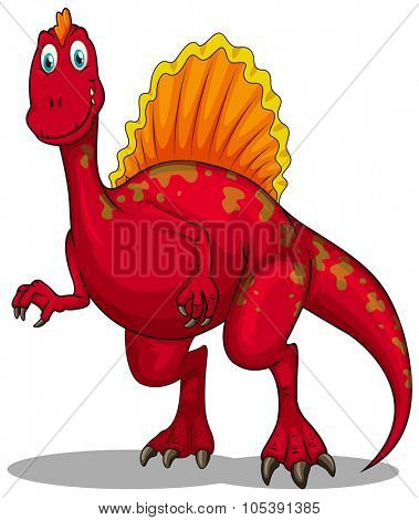 Red dinosaur with sharp claws illustration