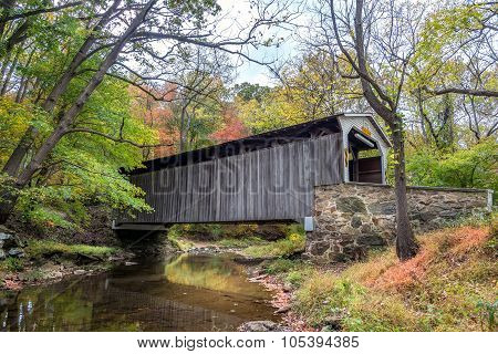 Glen Hope Covered Brige During Autumn