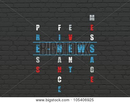 News concept: E-news in Crossword Puzzle