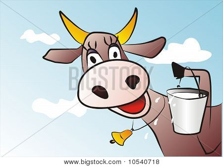 hauska lehmä ja maito