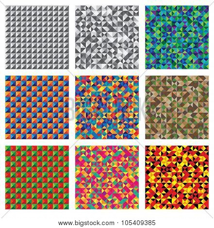 set of triangular texture vector