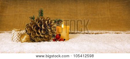 Advent decoration and candle.