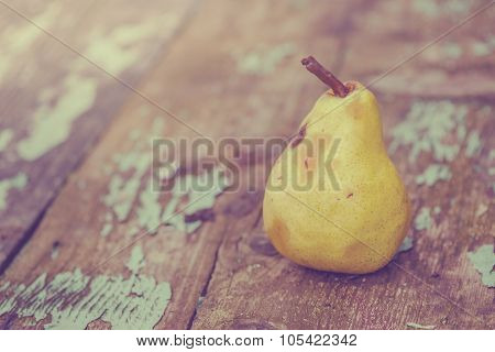 Retro Toned Ripe Pear Fruit