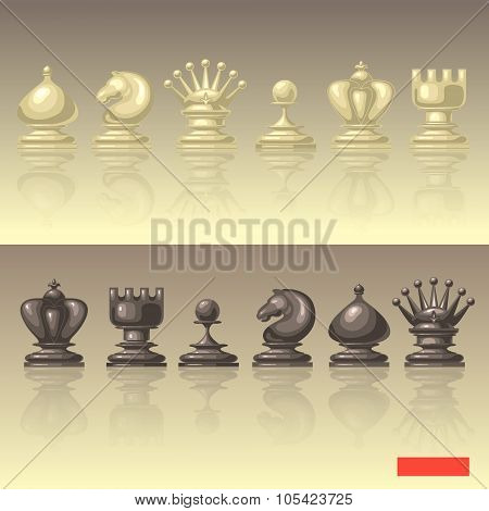 Vector Set Of Chess Pieces