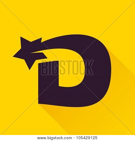 D Letter With Star.