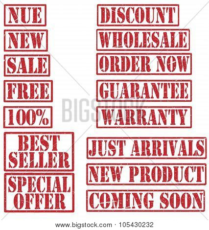 Grunge Commercial Product Rubber Stamp Set