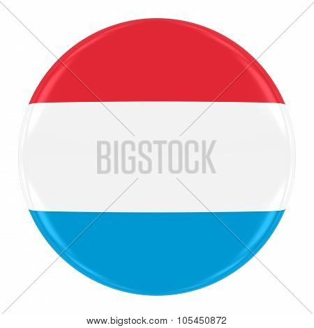 Luxembourgian Flag Badge - Flag Of Luxembourg Button Isolated On White