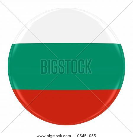 Bulgarian Flag Badge - Flag Of Bulgaria Button Isolated On White