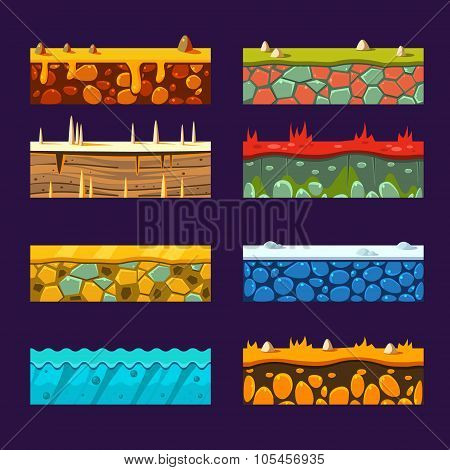 Textures for Platformers, Set of Vector