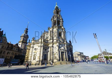 Cathedral Of The Holy Trinity In Dresden, Germany