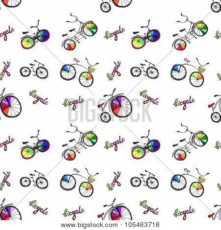Cute doodle bicycles