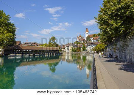 River Aare And The Old Town Of Thun