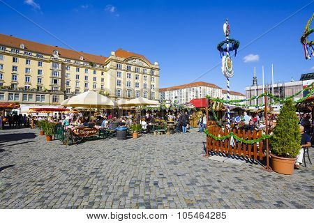 The Street Market In Dresden