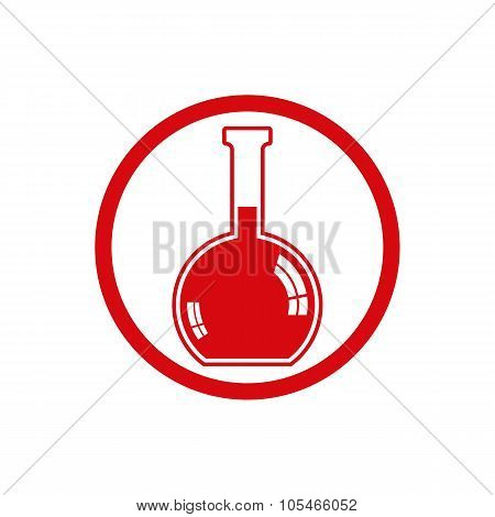 Chemical Flask Vector Icon. Science and research theme desin element.