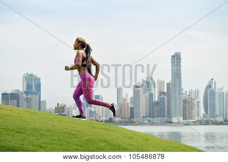Woman Running And Working Out At Morning In The City