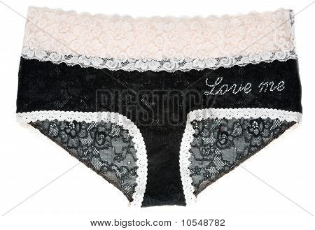 비와 블랙 레이스 여성 팬티 나를 사랑합니다