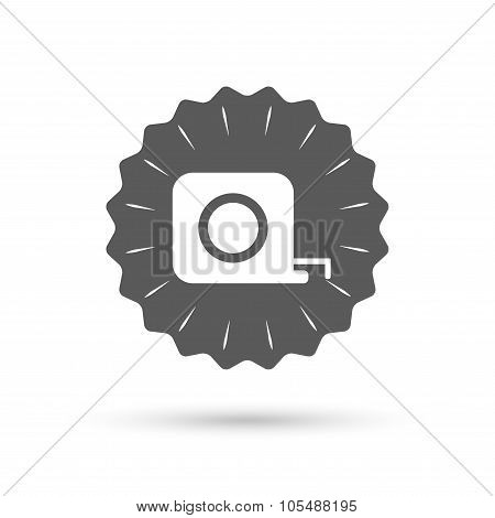Roulette construction icon. Tape measure symbol.