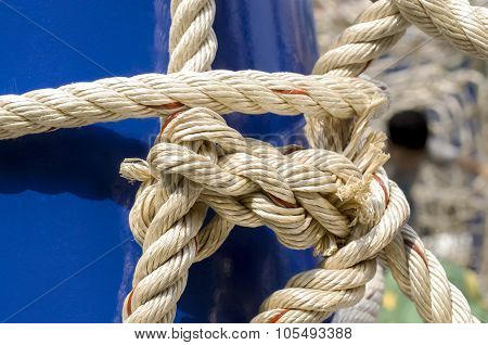 Rope And Knot On Background