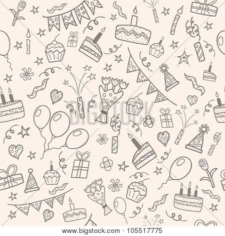 Birthday Party Doodle Pattern