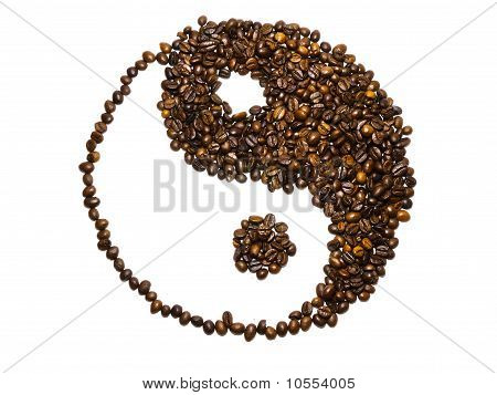 Das chinesische Symbol gemacht Kaffee