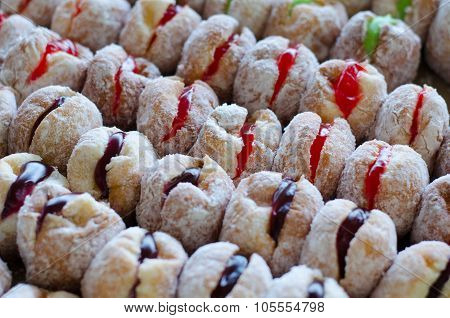 a group of baked background, thai bekery