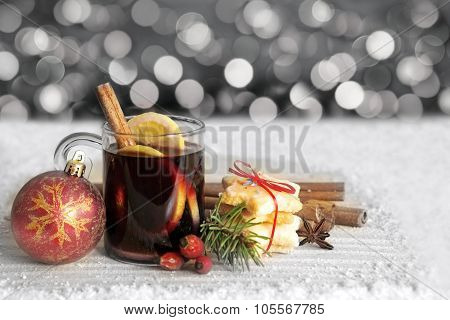 Christmas mulled wine isolated .