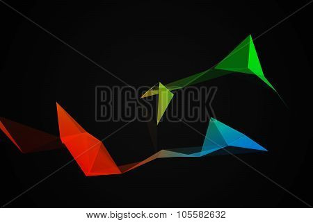 geometrical colourful abstraction on black background