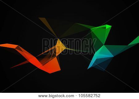 geometrical colourful abstraction on black background