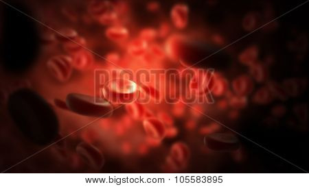 Streaming Blood Cells In Vein