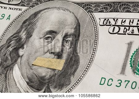 Portrait Of The American Leader Franklin With Mouth Closed
