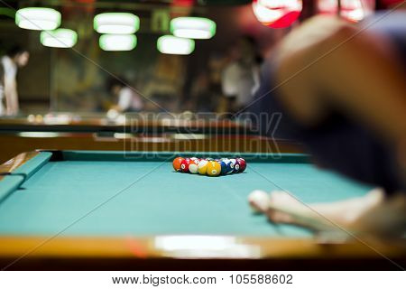 Handsome Man Looking To Break The Balls In Snooker
