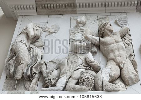 Detail Of The Frieze Of The Pergamon Altar In The Pergamon Museum, Berlin